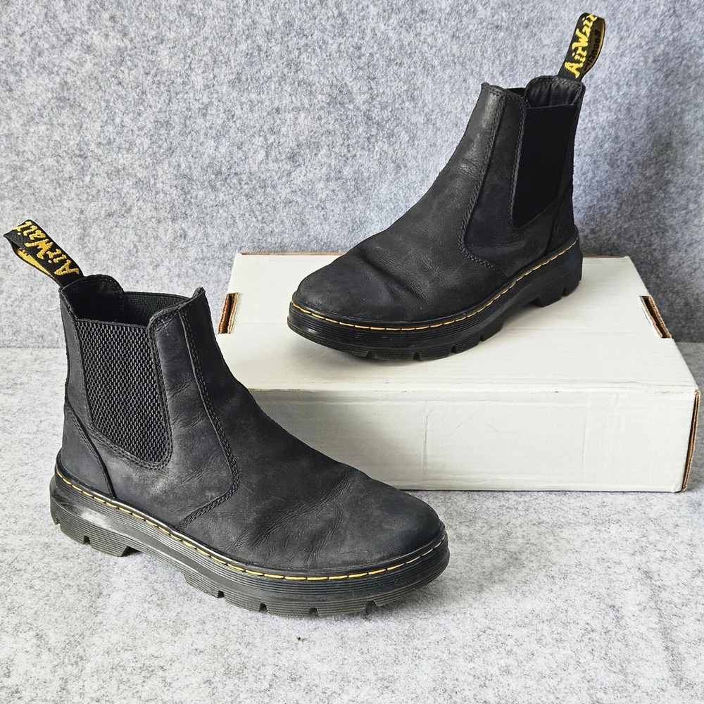 Dr. Martens Black Mens Embury Chelsea Leather Boots Leather Ankle Boots Size 7